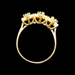 14K Yellow Gold Emerald and White Zircon Ring Size 8 3/4