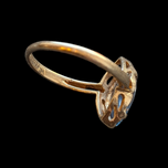 10K Yellow Gold Vintage Synthetic Blue Spinel Ring - Marquise Cut