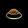 14K Yellow Gold Ornate Setting / Floral Shoulder Round Garnet Ring Size 9 1/4