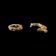 14K Brushed Yellow Gold Snuggie Hoops with Diamonds