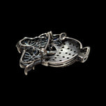 Art Deco Sterling Silver, Marcasite & Blue Sapphire Flower Vase Brooch