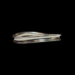 Sterling Silver Concave Warp Abstract Bangle Bracelet