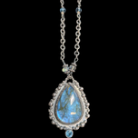 Sterling Silver & Labradorite / Blue Topaz Necklace