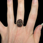Antique .900 Silver Bohemian Garnet Cluster Ring Size 6