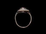 Art Deco Sterling & Purple Glass Ring Size 4 3/4