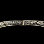 18K White Gold & Diamond Filigree Art Deco Bangle Bracelet