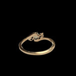 14K Yellow Gold Triple Opal Ring Size 5 3/4