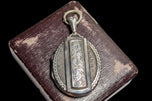 Victorian Antique Sterling Silver Etched Locket Pendant / Fob Birmingham England