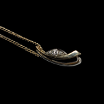 10K Yellow & White Gold Diamond Pendant Necklace