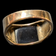 10K Yellow Gold & Black Onyx Unisex Signet Ring Size 7 1/4