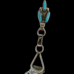 Sterling Silver Native American Turquoise Dangle Stud Earrings Needlepoint