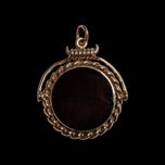 9K Rose Gold & Agate Roman Intaglio Watch Fob / Pendant Spinning Fob