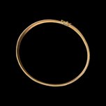Brushed 10K Yellow Gold Diamond Cut / Satin Bangle Bracelet with Geometric Design 1/4"