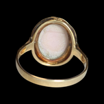 Yellow Gold Flower / Rose Carved Cameo Ring Size 6