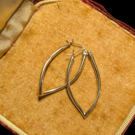 10K Yellow Gold Pointed Hoop Earrings