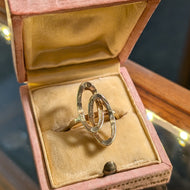 10K Yellow Gold Abstract Interlocking Double Oval Ring Size 5 1/4