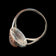 Sterling Silver White Banded Agate Cabochon Ring Size 6 1/2