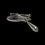 Sterling Silver Art Nouveau Style by Artist Pat Cheney Brooch with John Ditchfield Glass
