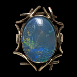 14K Yellow Gold Australian Opal Triplet Ring Size 7