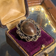 Silver Polish ORNO MCM Ironstone Jasper Large Statement Brutalist Ring Size 6