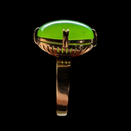 14K Gold & Jade Cocktail Ring Size 5 3/4