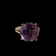 Large Faceted 14K Gold Amethyst Solitaire Cocktail Vintage Gold Double Band Ring