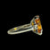 10K White Gold Rectangular Cut Synthetic Orange Sapphire & Topaz Ring Size 6