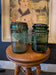 Antique French Green Glass Hinge Lid Jars