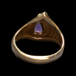 10K Yellow Gold Teardrop Amethyst & Diamond Ring Size 5 1/4