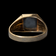 10K Yellow Gold Square Cut Hematite Signet Style Ring Size 11.5