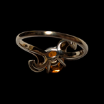 10K Etched Yellow Gold Citrine Ring Size 5 1/4