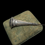 Sterling Silver Monogrammed Greek Key Geometric Hat Pin 12" Monogrammed "M"