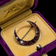 Antique Victorian Crescent Moon Bohemian Garnet Brooch / Pin Gold Filled C Clasp