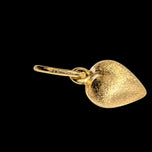 18K Brushed Yellow Gold Heart Charm / Pendant Italy