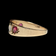 10K Yellow Gold Opal & Red Glass Ring Size 7 3/4