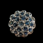 14K White Gold Sapphire Cluster & Cocktail Ring Size 8