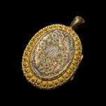 Antique Victorian Gold Filled Locket Pendant with Paste Stone