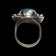 Navajo / Vintage Pawn Silver Square Sterling Silver & Turquoise Cabochon Ring Size 6