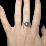 Mexico Sterling Silver Stamped Snake Ring Size 9 1/4