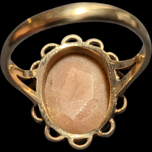 Vintage 9K Yellow Gold Left Facing Cameo Portrait Ring Size 6