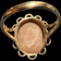 Vintage 9K Yellow Gold Left Facing Cameo Portrait Ring Size 6