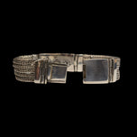 Sterling Silver Heavy Floral Panel and Rope Chain / Weave Bracelet: Box Clasp