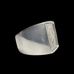 Diesel "Only the Brave" Stamped Silver Designer Signet Ring Size 8 1/4