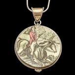 Equestrian Horse / Fox Hunt Themed Johnson Bros Ironstone Pottery Necklace