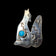 Gilbert Damon Sterling Silver & Turquoise Howling Wolf / Coyote Navajo Brooch