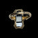 10K Yellow Gold Gothic Geometric Black Onyx Ring Size 5.5