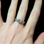 Estate 14K White Gold Princess Cut Diamond Ring 6.5mm Size 6 3/4