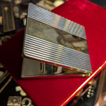 Boucheron of Paris Sterling Silver & 18K Yellow Gold Inlay Compact Case With Mirror