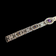 Art Deco Filigree Panel Link Bracelet with Purple Glass Sterling Silver