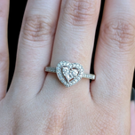 10K White Gold & Diamond Michael Hill Heart Halo Ring
